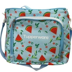 🆕 Tupperware Watermelon Print Insulated Lunch Bag Tote Cooler Bag Picnic Beach